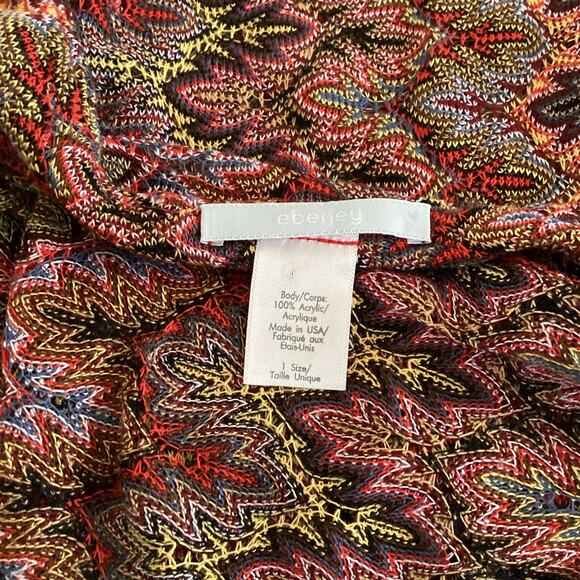 Eberjey Flame Stich Zigzag Woven Poncho Tunic Cover Up One Size - Picture 7 of 7